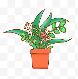 绿植元素手绘图片-绿植元素手绘图片素材免费下载-千库网
